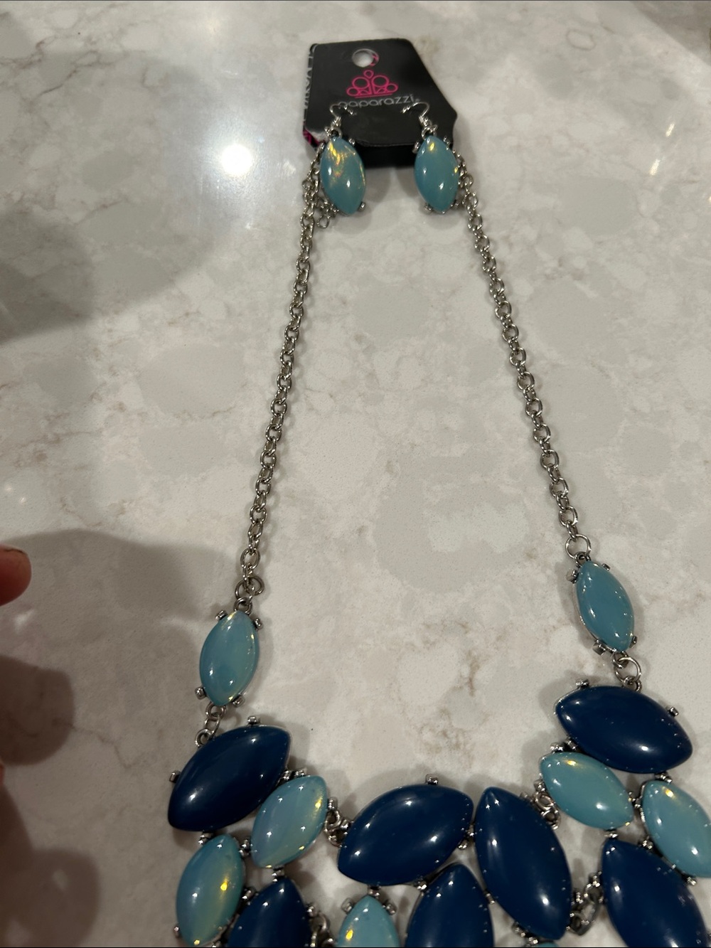 paparazzi Two-Tone Blue Bib Necklace